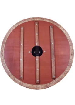 Wikingerschild 'Hugin & Munin' mit Rohhaut-Umrandung, 80 cm