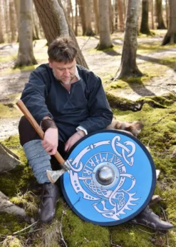 Wikingerschild mit Fenrir-Motiv, handbemalt, 61 cm