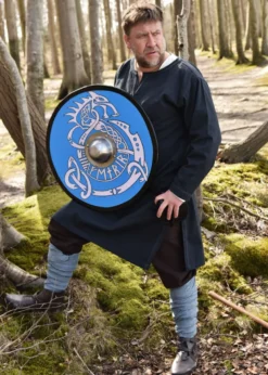 Wikingerschild mit Fenrir-Motiv, handbemalt, 61 cm