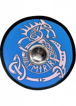Wikingerschild mit Fenrir-Motiv, handbemalt, 61 cm