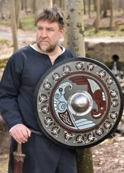 Wikingerschild mit Raben-Motiv und Triquetras, 61 cm