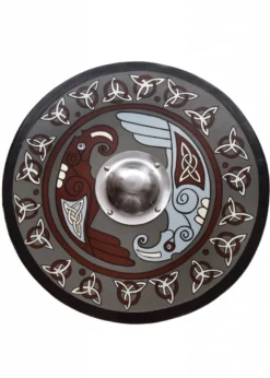 Wikingerschild mit Raben-Motiv und Triquetras, 61 cm