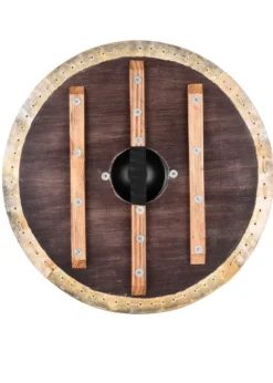 Wikingerschild 'Vegvísir' mit Rohhaut-Umrandung, 60 cm