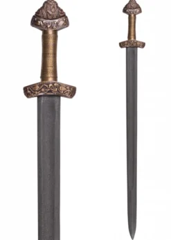 Wikingerschwert aus Dybäck mit Scheide, Damaststahl