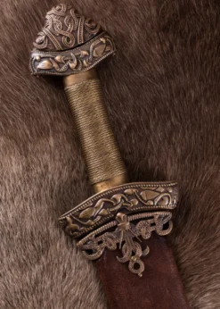 Wikingerschwert aus Dybäck mit Scheide, Damaststahl