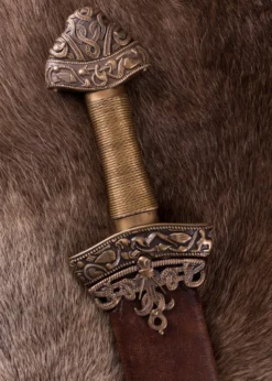 Wikingerschwert aus Dybäck mit Scheide, gehärtete Karbonstahlklinge