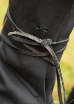 Wikinger Stiefel mit Schnürung, schwarz