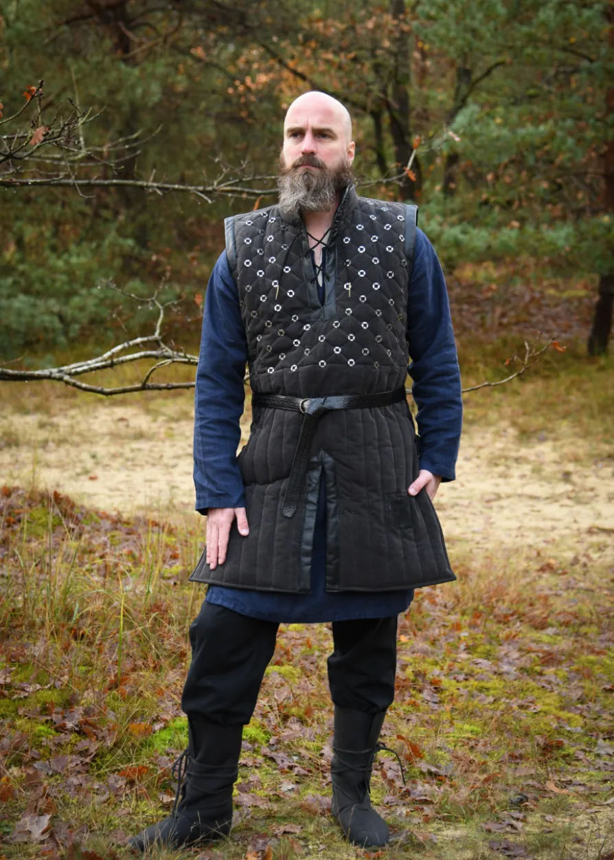 Wikinger Stiefel mit Schnürung, schwarz