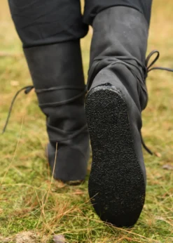 Wikinger Stiefel mit Schnürung, schwarz