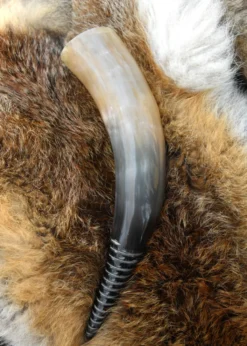 Wikinger-Trinkhorn mit Spiralcarving