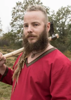 Wikinger Tunika aus Baumwolle, dunkelrot