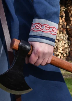Wikinger Tunika Halvar mit Stickerei, blau