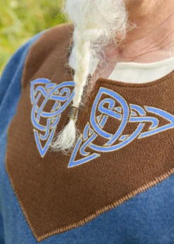 Wikinger Wolltunika Esben, blau-braun