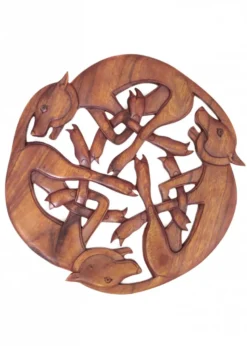 Wilde Jagd, Wandschmuck aus Holz, handgeschnitzt