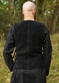 Wildleder Brustpanzer Vares, schwarz - Lederrüstung