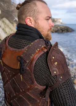 Woodsman LARP-Rüstung, Veloursleder, Braun