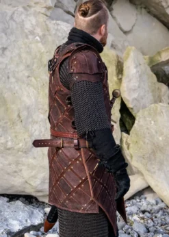 Woodsman LARP-Rüstung, Veloursleder, Braun