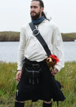 8 Yard Kilt, Schottenrock, schwarz (uni)